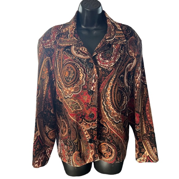 Kim Rogers Signature Petite 70’s Style Collared Button up Shirt Size XLP - Picture 1 of 12